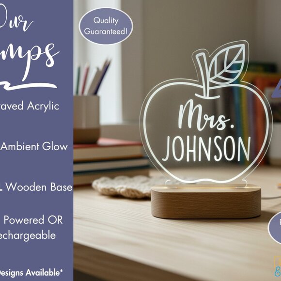 Teacher Name LED Light | Personalized Classroom Decor & Appreciation Gift - Picture 3 of 8